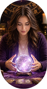 Psychic reading with crystal ball