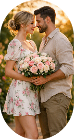 Love spell caster with happy couple